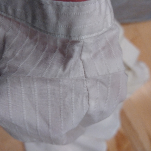 Large Jacob pinstripe short sleeve button down ivory dress shirt - Picture 8 of 16